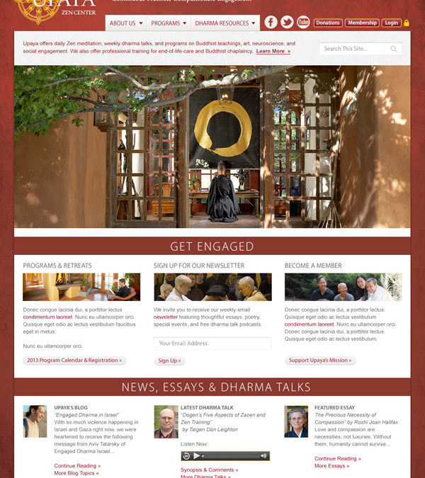 Website redesign for Upaya Zen Center, Santa Fe NM