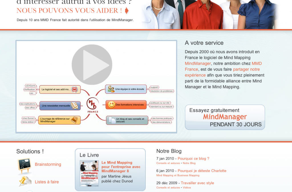 Website redesign for MMD France: MindManager experts