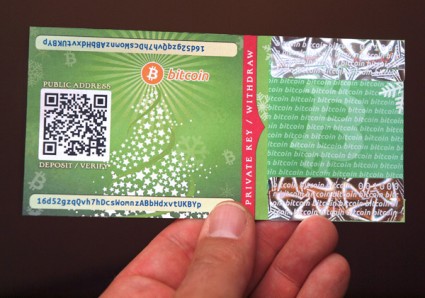 Holiday Themed Bitcoin Paper Wallet For Christmas New Years - 